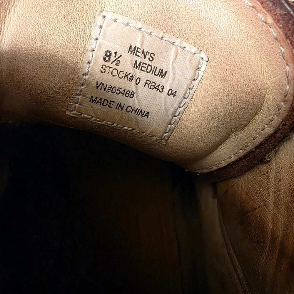 Vintage 80s LL Bean Mens Burgundy Leather Moc Toe Work Boots Size 8.5‎